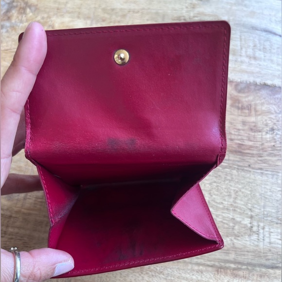 Louis Vuitton Vintage Vernis Double Flap Red Leather Wallet with Chain & Insert - Picture 7 of 17